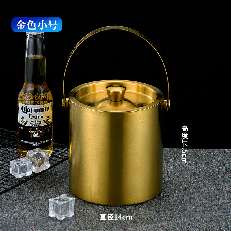 アマゾン手持ち二重氷桶ステンレス蓋付き氷粒桶トランペットバービール氷桶工場卸売り|undefined