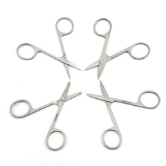 Wholesale stainless steel eyebrow scissors, eyebrow scissors, beauty scissors, gauze scissors, round and pointed beard small scissors a scissors