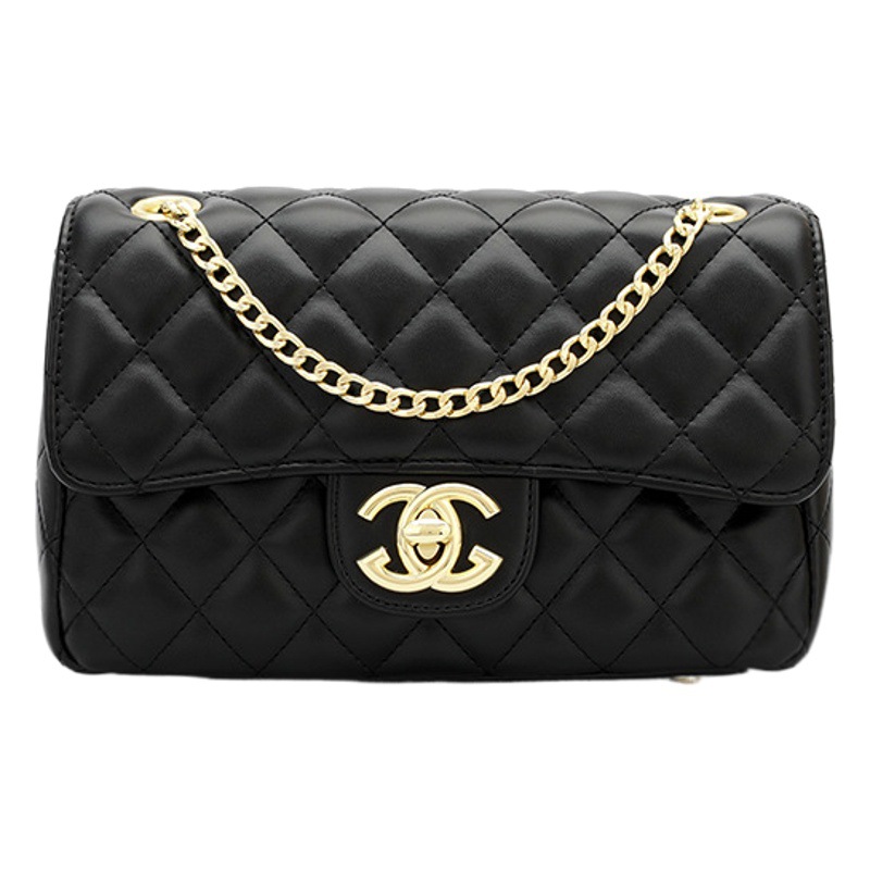 Bolso de cuero genuino de las mujeres Chanel estilo de gran capacidad rombo bolsa de la cadena de moda nueva moda todo partido crossbody hombro pequeño bolso cuadrado
