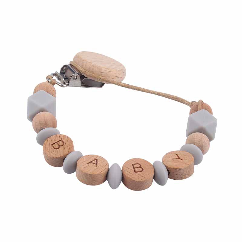 DIY creativo bebé suministros de haya plana chupete clip DIY bebé nombre molar calmante silicona chupete cadena
