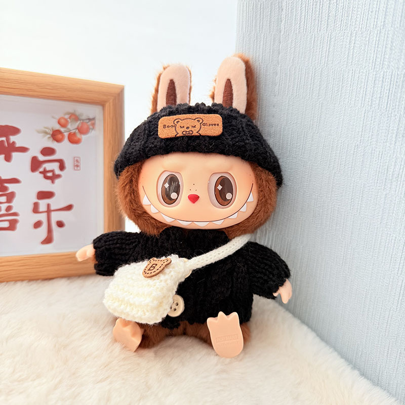 Solo ropa] Llavero de primera y segunda generación Labubu colgante de ropa Rabubu ropa de bebé suéter de punto traje de sombrero