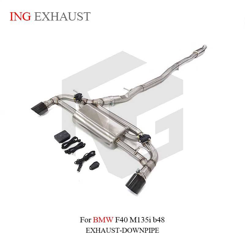 Suitable for BMW F40 M135i B48 catback exhaust system silencer made of stainless steel, with valve