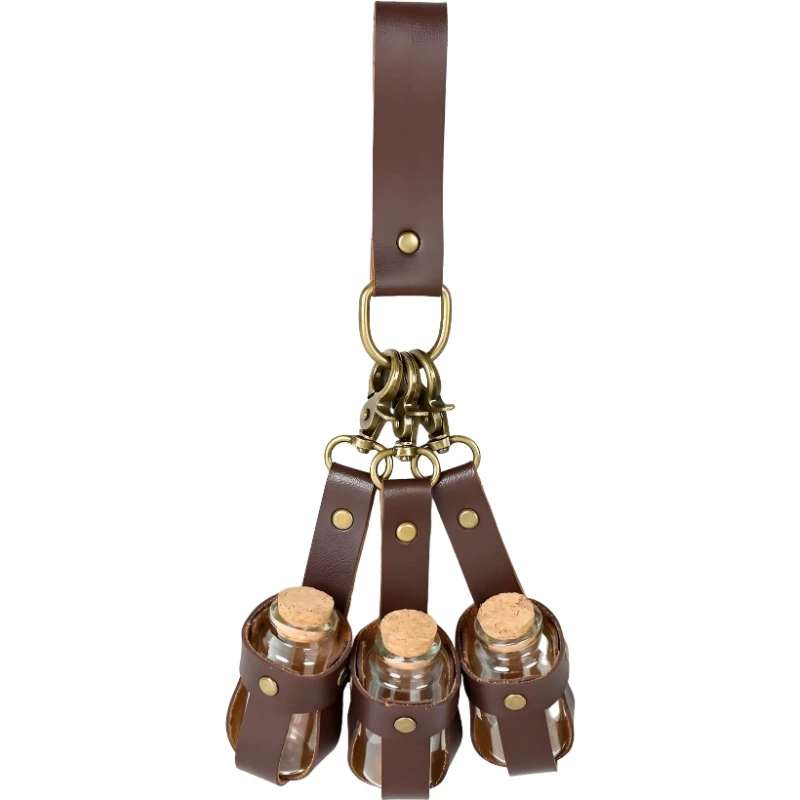 Ретро средневековый рыцарский ремень с кожаным чехлом для бутылки с лекарством в виде мага, подвеска, кожаный чехол для хранения волшебной бутылки