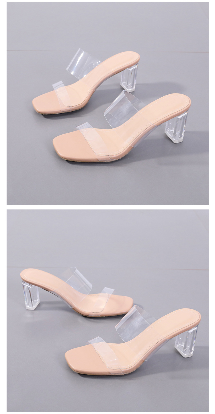 Transparent High Thick-heeled Sandals display picture 15