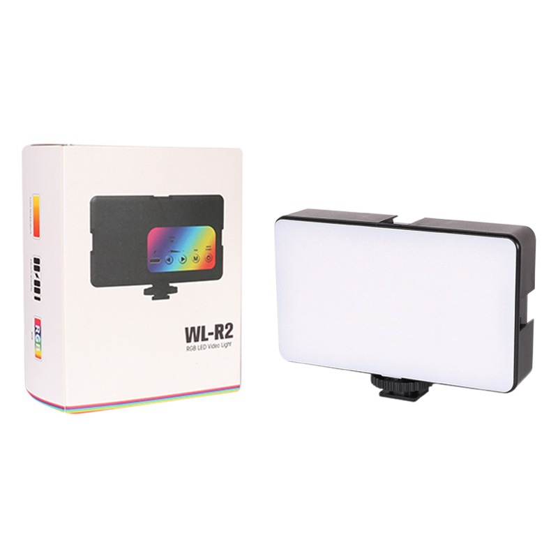 Fotografía de carga WL-R2 cuadrado mini luz LED teléfono móvil selfie RGB fotografía luz a todo color de bolsillo RGB Luz de relleno