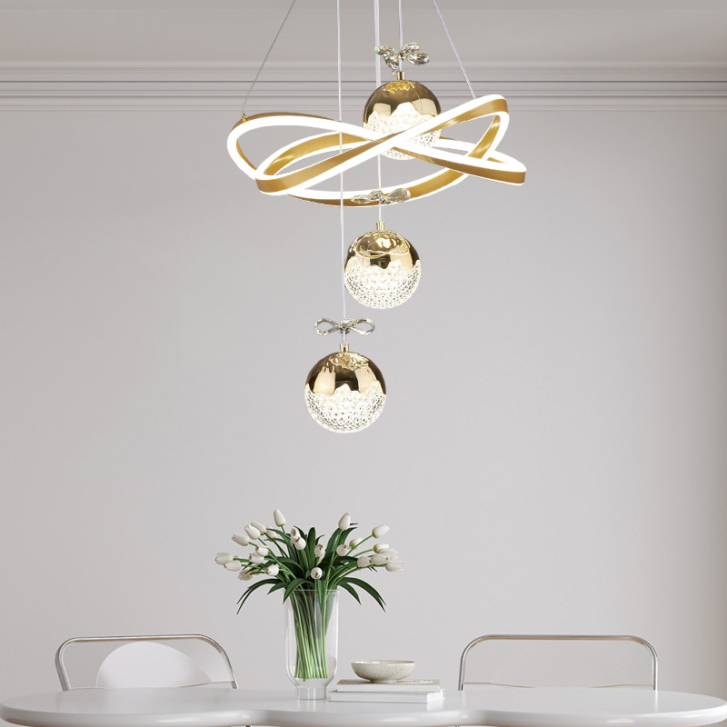 Candelabro de restaurante de lujo ligero creativo moderno, lámpara de cristal, dormitorio principal led para el hogar, lámpara de sala de estar de alta gama, lámpara Zhongshan