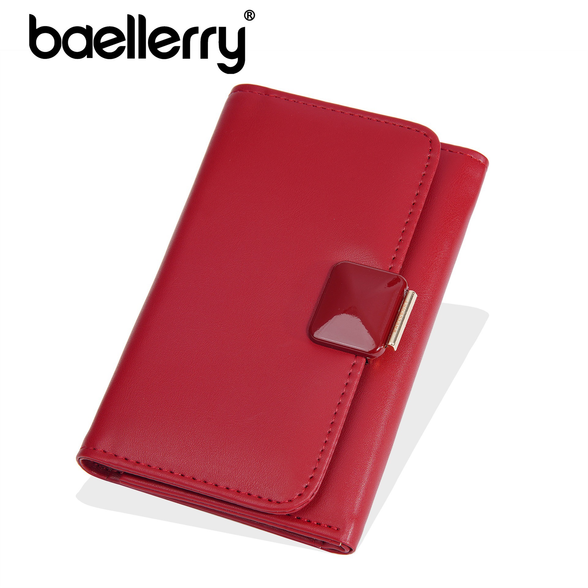 Baellerry nuevo cross-border cartera de damas bolsas de tarjetas de cremallera larga de color sólido, moda simple y versátil cartera de mujeres