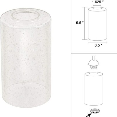 气泡 玻璃灯罩带照明装置配件的透明玻璃灯具外壳换件