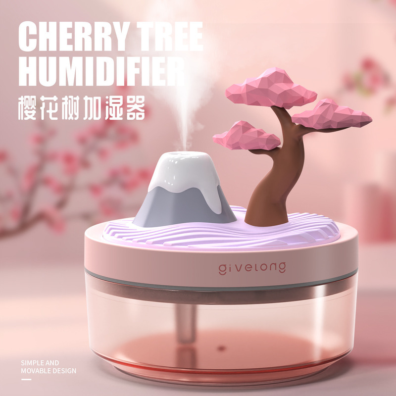 新款七彩灯景观加湿器USB插电款轻音大容量家用办公补水仪喷雾器|undefined