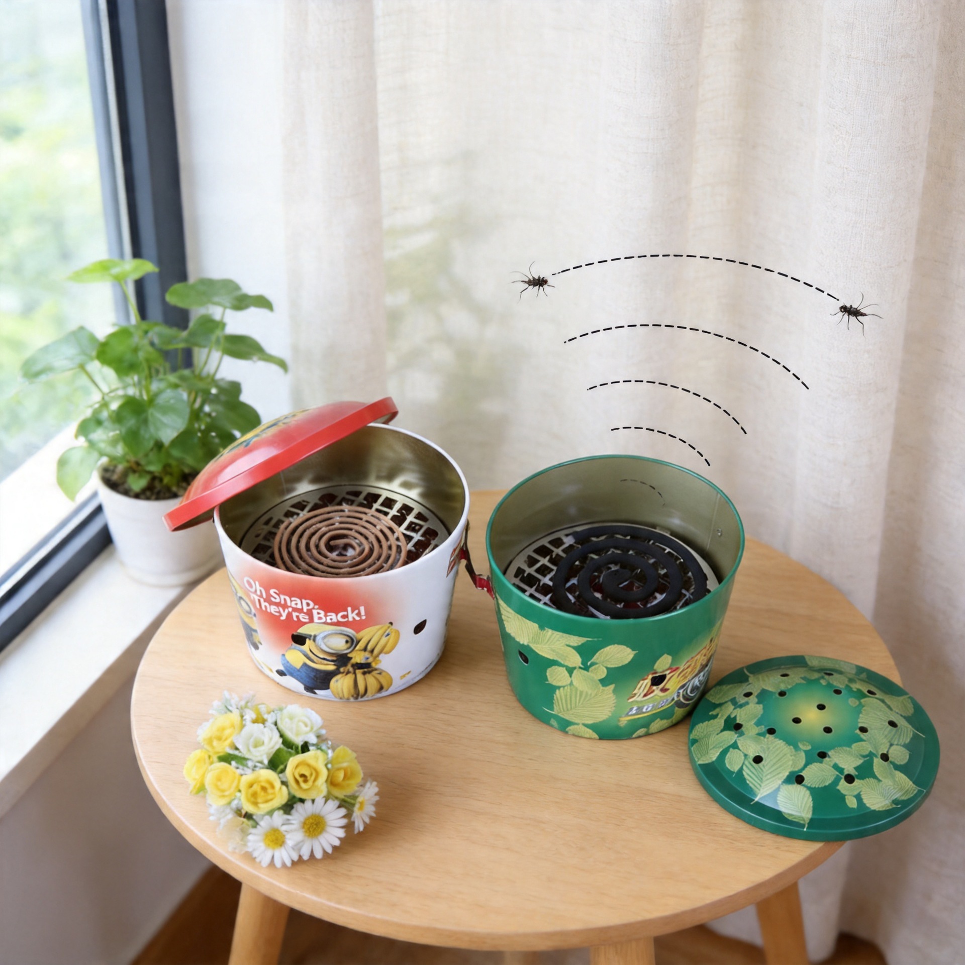 家用蚊香盘带盖防烫蚊香桶盒子加大户外露营蚊香盒野钓驱蚊神器