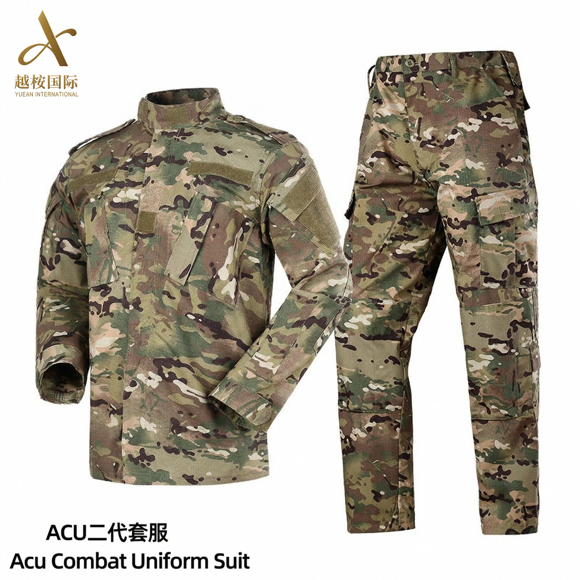 越桉ACU二代美式迷彩战术服男长袖耐磨防刮透气户外作训套装批发