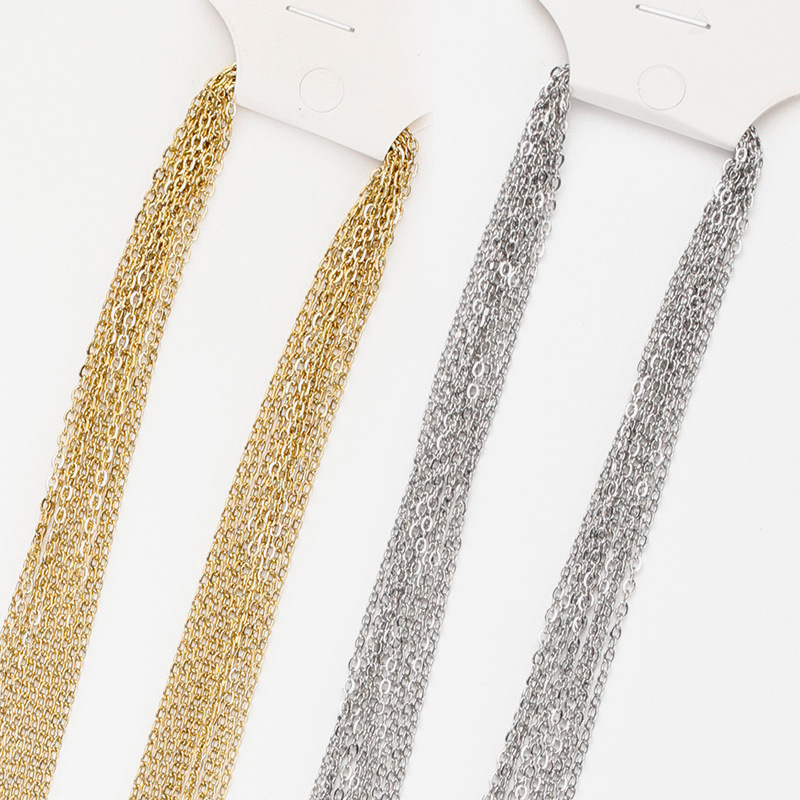 8g Weight Chain Jewelry Making Type 45cm Jewelry Making Size DIY Jewelry Accessories Classification 1 Piece Quantity 667 Stainless Steel Material Solid Color Pattern Plating Design Modern Style, Simple Style, Commute Style 1 Piece 45cm 667 Stainless Steel Solid Color Chain