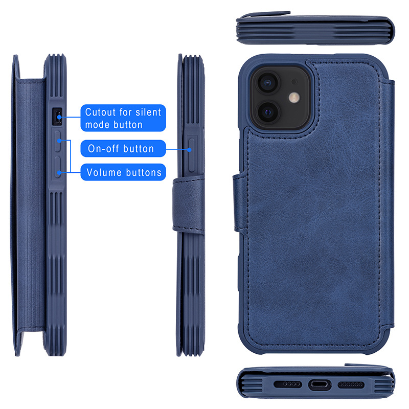 Passend für iPhone 13/14PU Leder Apple 14Plus Magsafe Magnetkarteneinsatz Schutzhülle, Handyhülle_voghion.com