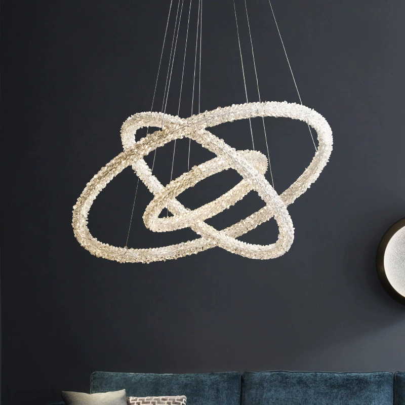 Creative lights for living room, LED decorations for bedroom, modern crystal pendant, ceiling lamp, light luxury style, simple and elegant design