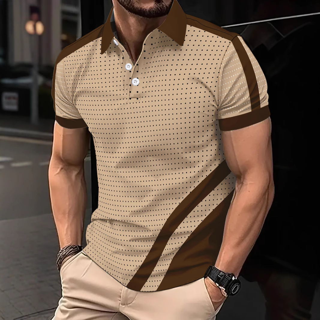 Las europeas y americanas transfronterizas 2025 venta rápida de verano Amazon POLO camisa de polo deportivo de moda para hombres con botones