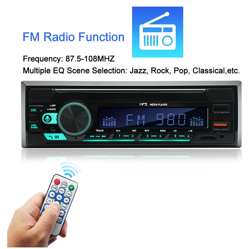 740 Single-Cylinder Long Double USB Car Bluetooth Mp3 Player 12V Neutral Fm Radio Cross-Border Hot Sale