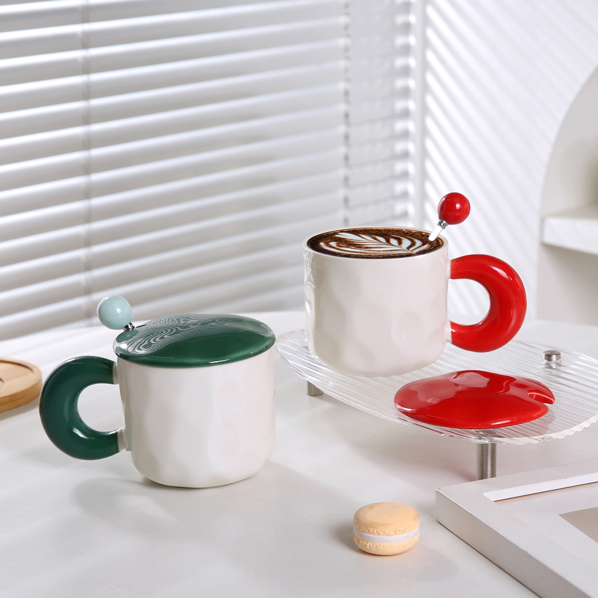 Casual Lindo Multicolor Color Sólido Cerámica Cuchara Taza 1 Juego display picture 3