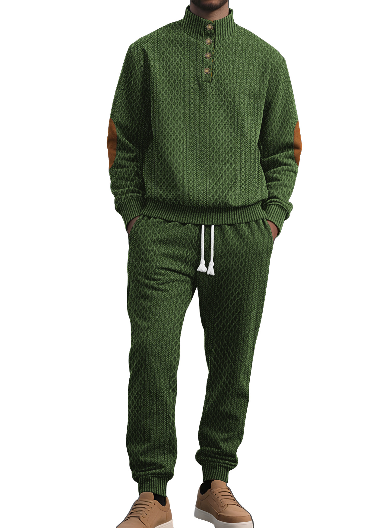 25 pantalones de manga larga con cuello alto de tamaño europeo transfronterizo de Amazon para hombres, deportes de ocio, pantalones de suéter al aire libre, nuevo traje jacquard