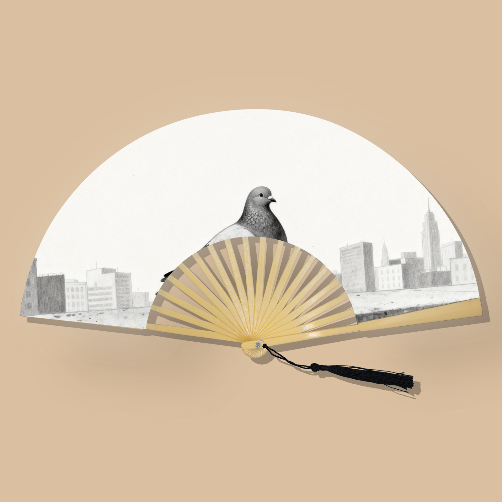 Abanico Plegable Artesanal de Poliéster y Plástico, para Hanfu y Eventos image 21
