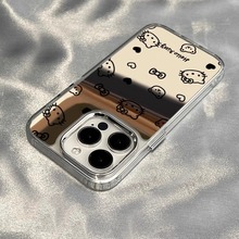 适用于苹果16promax手机壳少女化妆镜面线条KT新品xs高级感