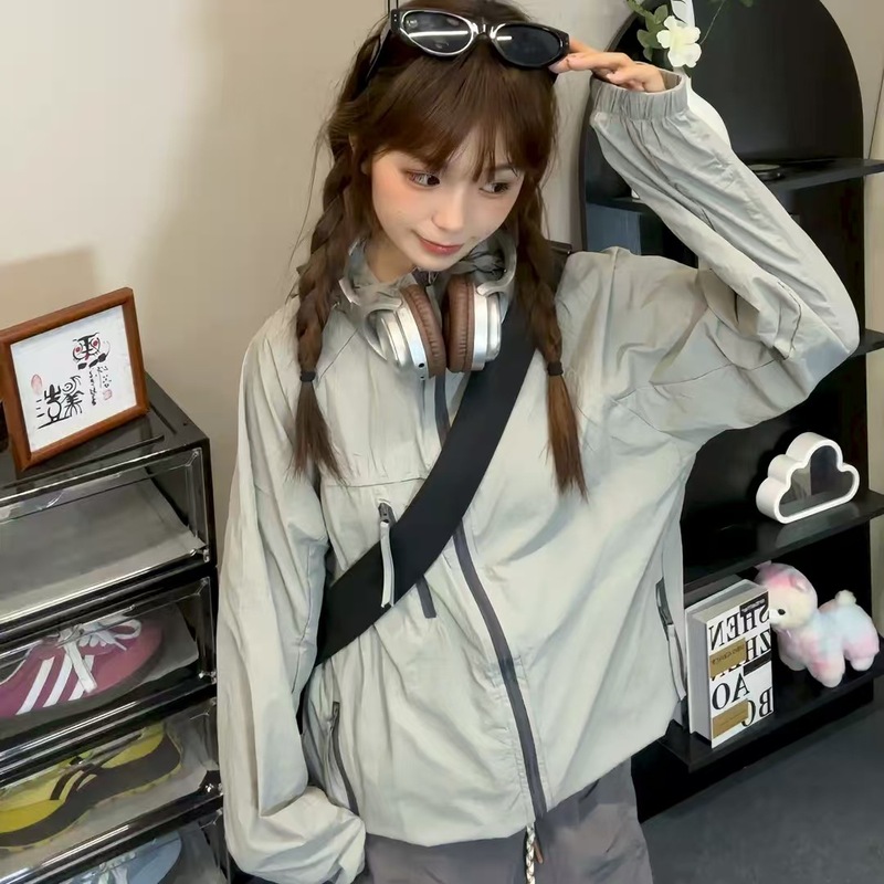 UPF50+アイスシルク速乾性日焼け止め服、男性と女性用、夏用、軽量で通気性のある屋外日焼け止め服、フード付きサイクリングスキン服|undefined