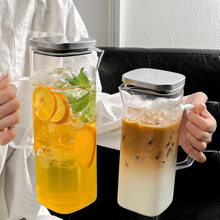 Tetera de vidrio cuadrada, restaurante, bebida, taza de jugo, bar, cerveza, cerveza a prueba de explosiones, hervidor de agua fría