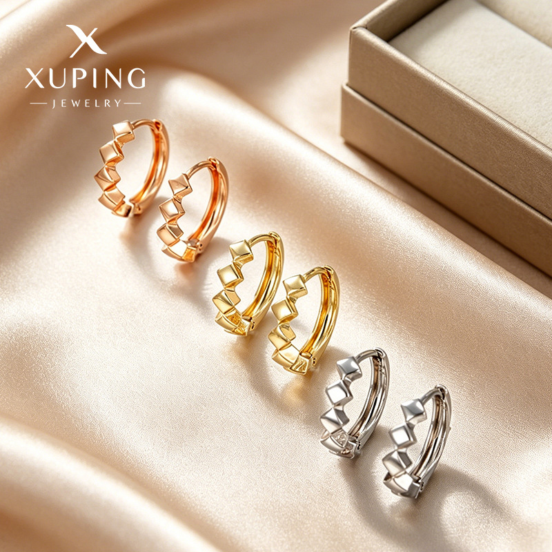 Xuping nueva moda simple y fría viento geometría diamante temperamento auriculares transfronterizos de estilo europeo y americano personalidad auriculares al por mayor