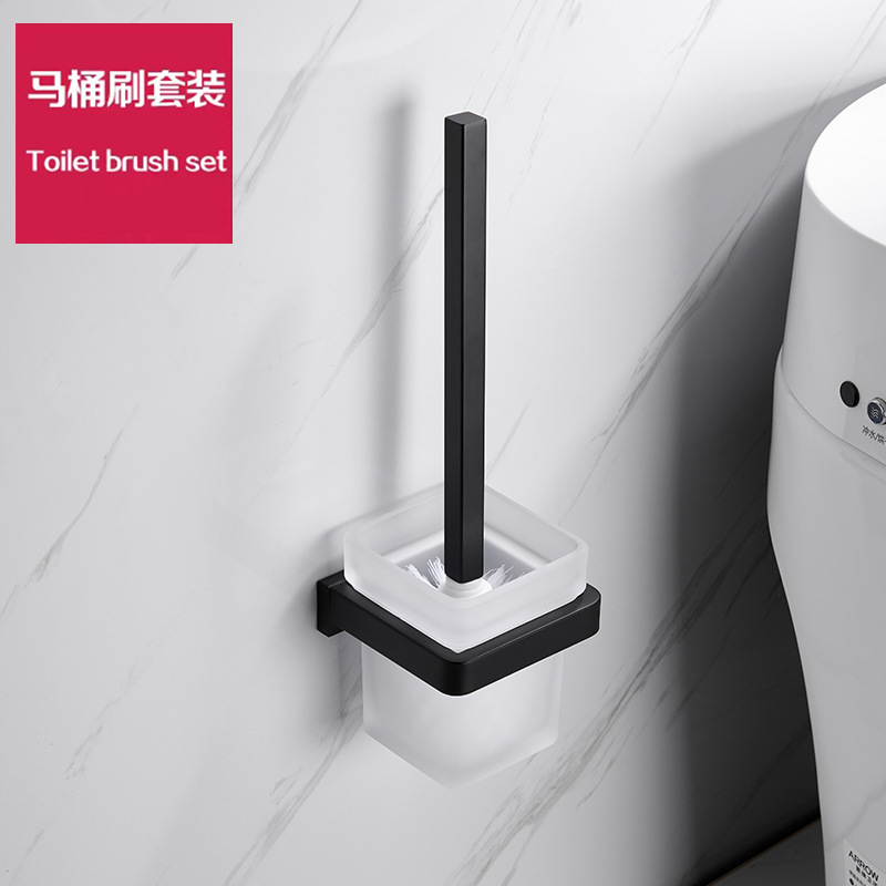 304 acero inoxidable negro toallas de baño colgando toallas de baño estante de almacenamiento conjunto de colgantes de hardware