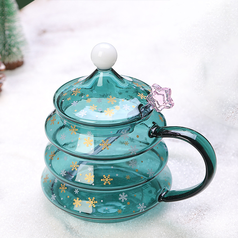 Cerezo que cambia de color en vidrio botella de agua fría taza de agua traje hogar de gran capacidad resistente al calor agua hervida botella de agua fría