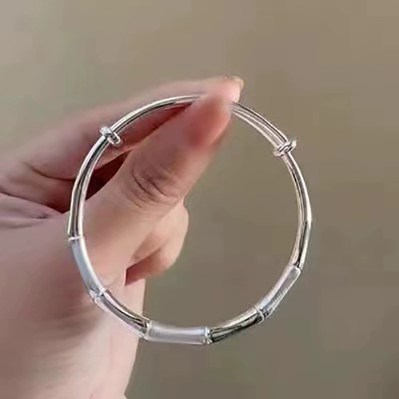Бамбуковый ретро-серебряный браслет, подарок на день рождения