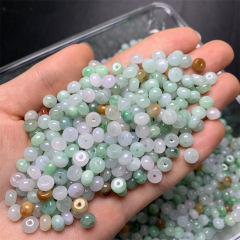ビルマ玉翡翠a品氷種三彩そろばん玉玉器工芸品diy散珠はアクセサリー卸売りができます。