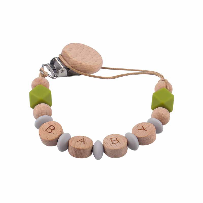 DIY creativo bebé suministros de haya plana chupete clip DIY bebé nombre molar calmante silicona chupete cadena