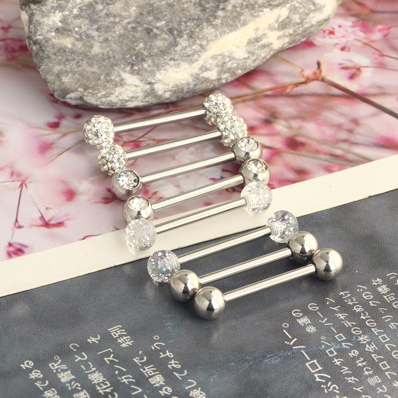 Stainless Steel Star Tongue Ring Set - Rose Gold Body Piercing Jewelry for Tongue, Nipple, and Breast detail image 7