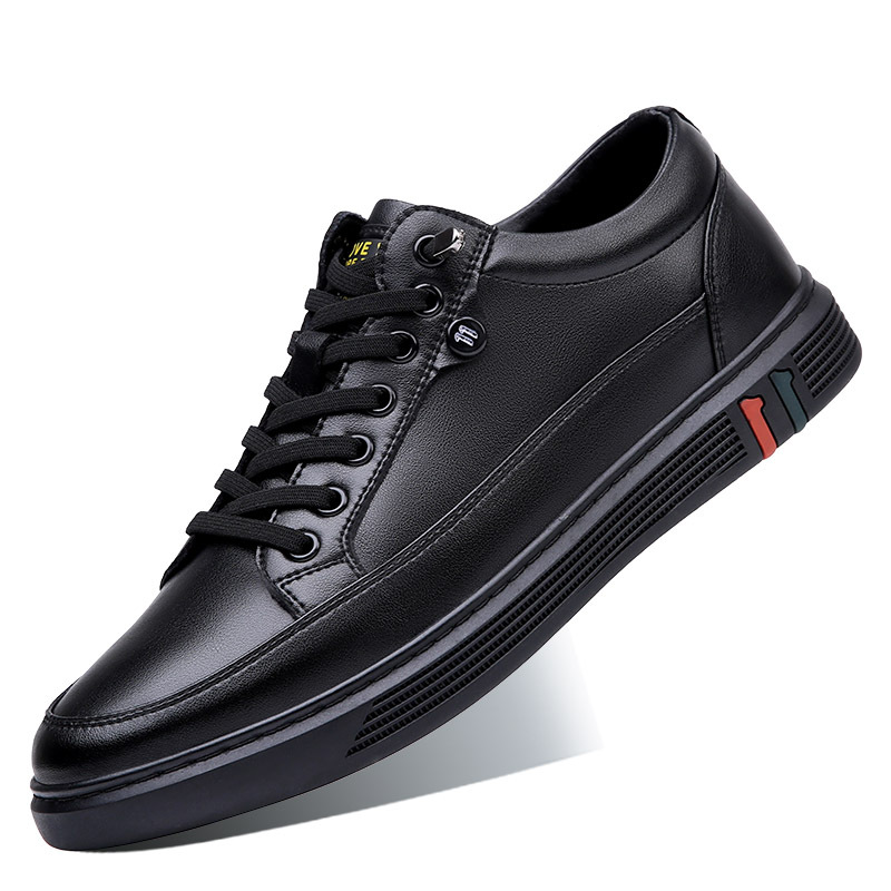 2023 Autumn/winter New Men's Shoes Made of Genuine Leather, Breathable and Versatile Korean Edition, Elevated Casual Leather Shoes, Men's Board Shoes_voghion.com