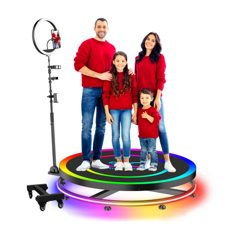 360 Photo Booth 360-Degree Rotating Platform Outdoor Live Broadcast Photo Booth Rotating Surround Shooting Small Stage