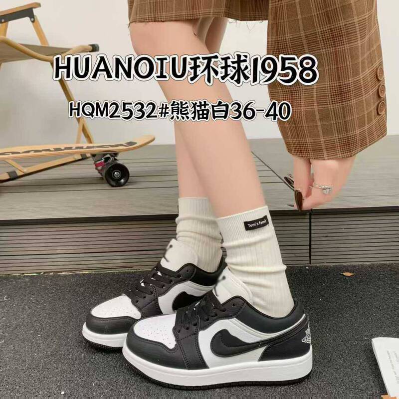2026 New Black and White Panda Aj1 Retro Low-Top Women's Casual Trendy Street Style Sports Skateboard Shoes 2026 New Black and White Panda Aj1 Retro Low-Top Women's Casual Trendy Street Style Sports Skateboard Shoes