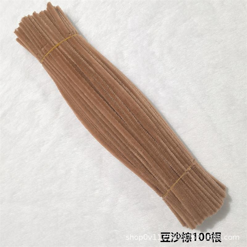 Macaron color Twisted stick hecho a mano bricolaje raíz del pelo de lana cifrado raya tulipán bouquet paquete material negrita