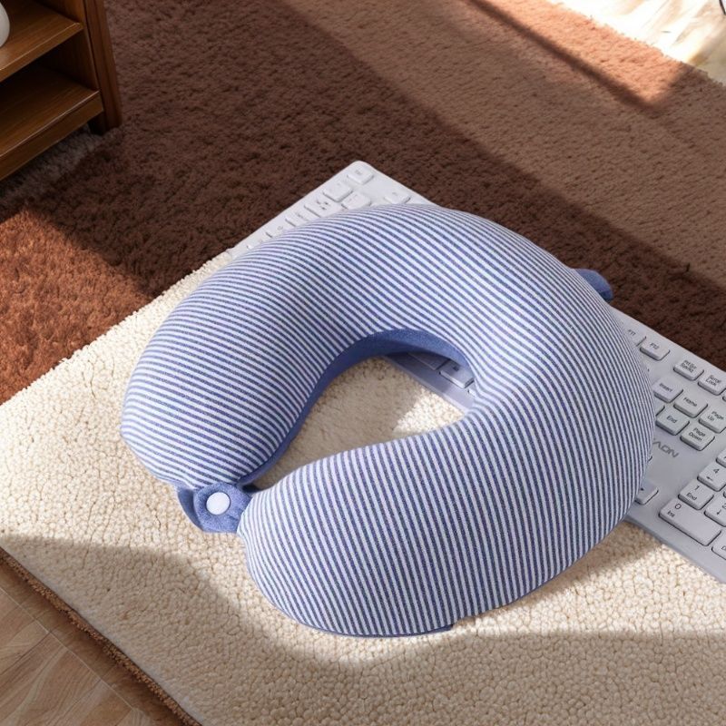 Lento rebote en forma de U almohada en forma de U almohada de memoria almohada de algodón almohada de siesta almohada en forma de U almohada de oficina almohada de cuello estriada viaje almohada de cuello