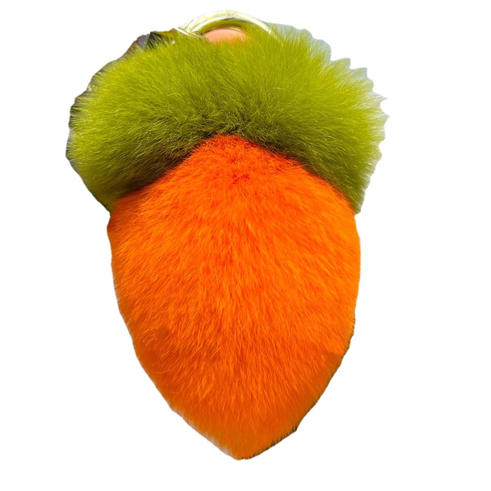 [Rábano lindo] Real conejo Rex piel llavero colgante ins bola de peluche bolsa mochila adornos regalo