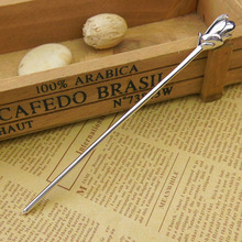 入梦 925纯银兰花发簪子女盘发花朵银钗新款发饰七夕情人节礼物