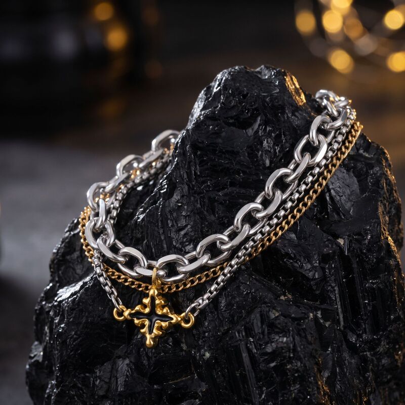 Hip-hop Lava Cross Men's Bracelet, Simple and Fashionable Niche Design, Women's Light Luxury High-end Accessory