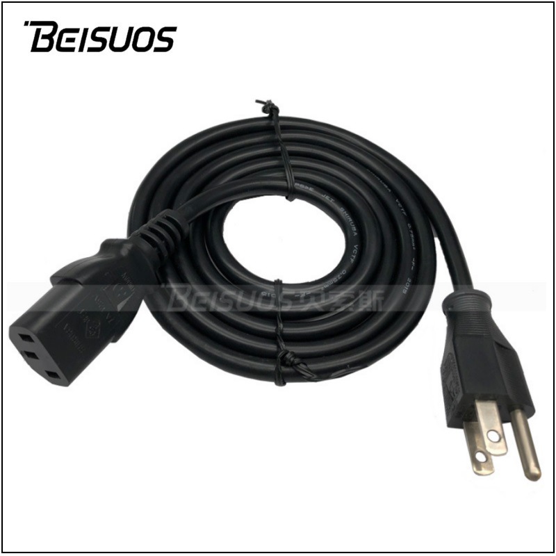 日规三插电源线 C13品字尾三芯JET VCTF 0.75平方 日式带PES认证