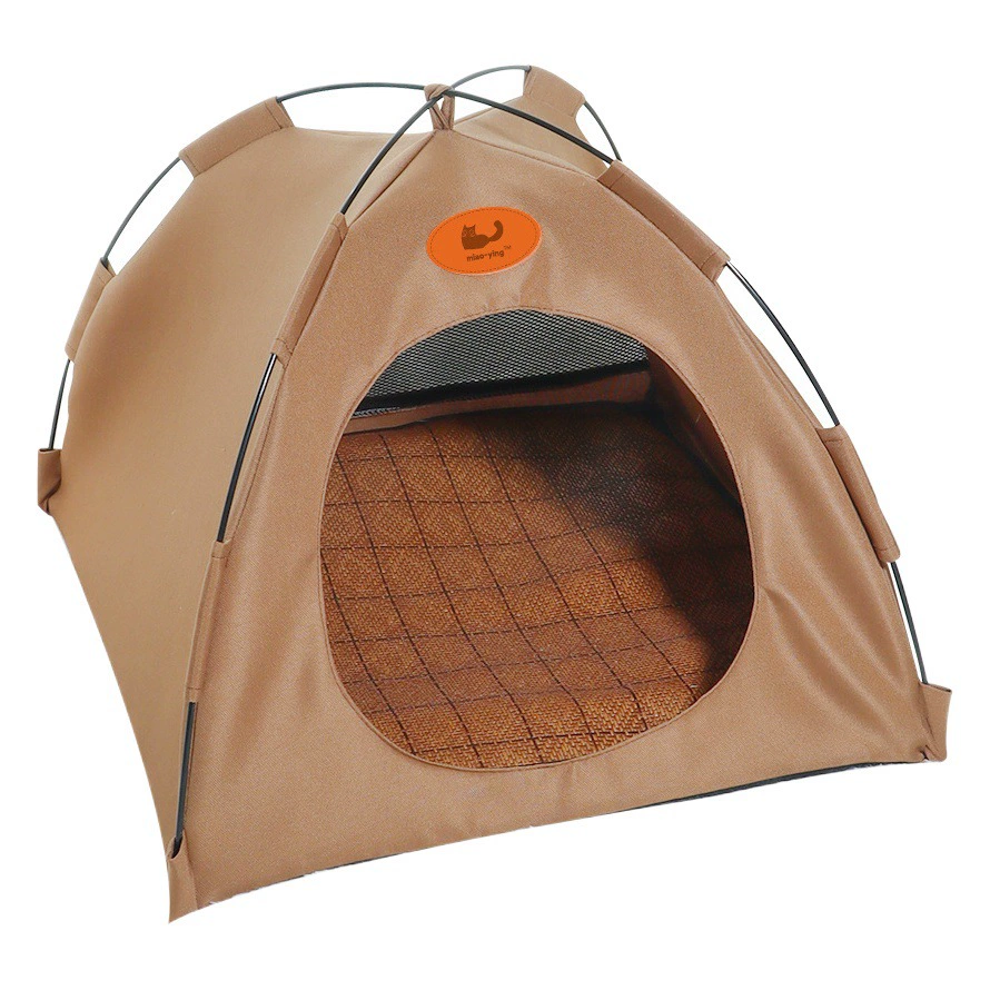 Интернет-хит: лежанка для животных, полузакрытая, съемная и моющаяся, в виде палатки, для кошек и собак, складная, дышащая, с охлаждающим ковриком, лежанка-мат для питомцев.