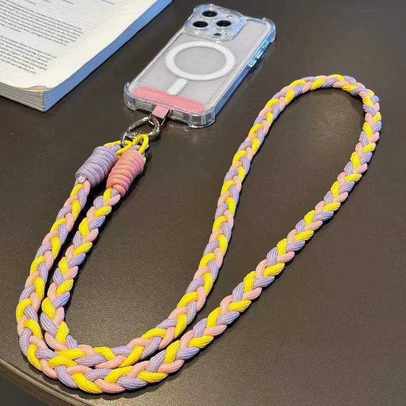 斜めに編み上げた携帯電話のストラップにぶつかって色をつけます。|undefined