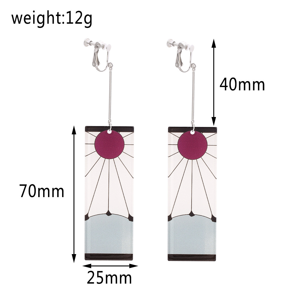 15g Weight 1 Pair Fashion Cartoon Plating Arylic Drop Earrings