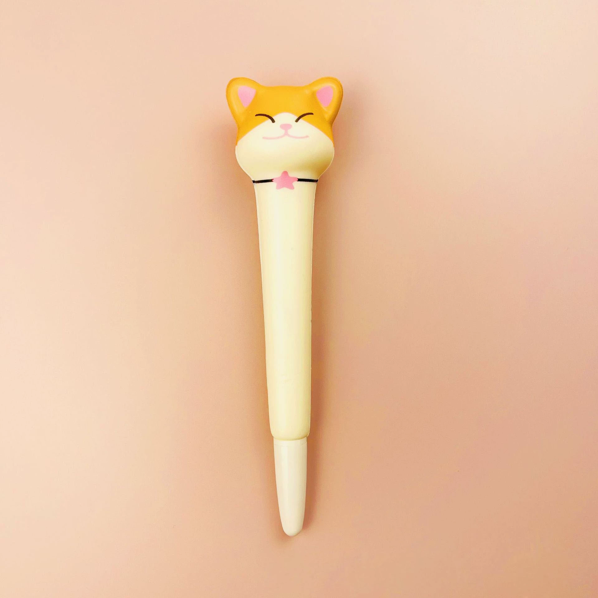 Cartoon Rollerball Pen, 0.5 mm, Squishy Slime Topper, Cute Animal Designs (Random Color)