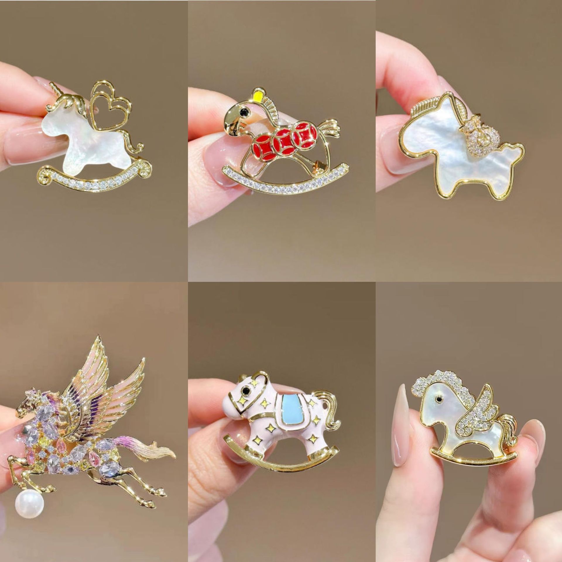 Cute Pony Brooch for Women in Their Zodiac Year, Accessible Luxury Fashion Design, High-End Exquisite Zodiac Design Brooch