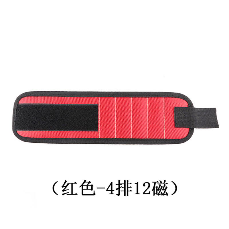 Pulsera magnética genuina para recoger tornillos, herramienta de absorción magnética, pulsera magnética multifuncional con cinco filas de imanes.