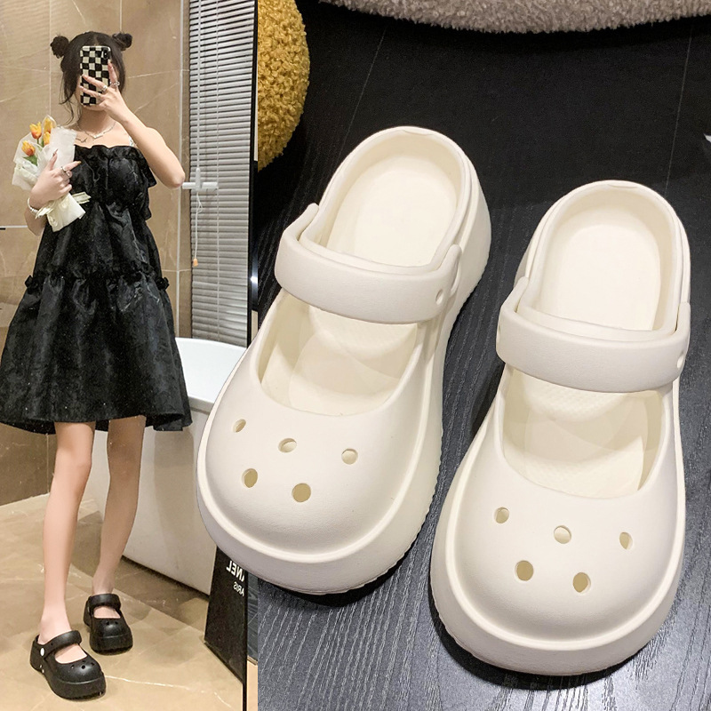 Non-Slip Slippers for Women, Summer Outdoor Wear, Internet Celebrity Hot Style, Height-Increasing Clogs, 2026 New Model, Soft-Soled Garden Dual-Wear Beach Shoes