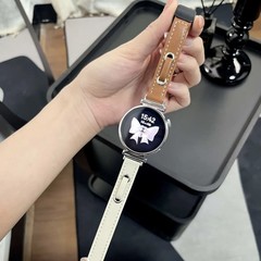 適用華為gt5/gt4/gt3華為watch Pro細款拼色皮質磁吸扣錶帶高級感